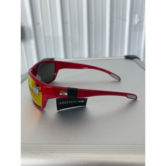 Kreedom Polycarbonate Sunglasses Unisex Red UV Protection Outdoor Eyewear NEW - Picture 6 of 6